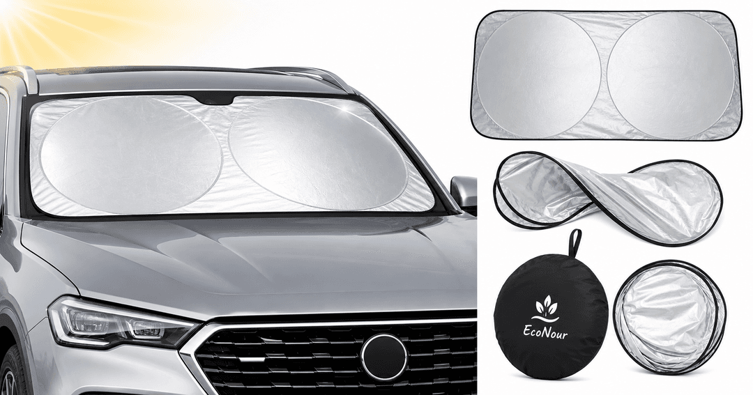 EcoNour Car Windshield Sunshade (Medium 64x32): A Practical, Budget-Friendly Heat and UV Shield