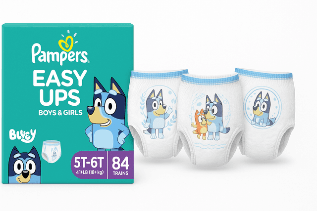 Pampers Easy Ups Boys & Girls Bluey Potty Training Pants (Size 5T–6T, 84 Count) Review