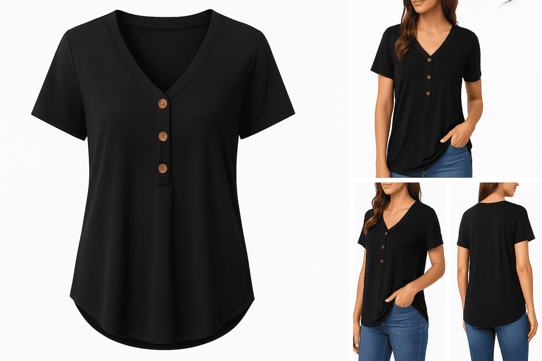 OFEEFAN Women’s Short Sleeve V-Neck Button Top Review: A Versatile Dressy-Casual Blouse for Warm Weather