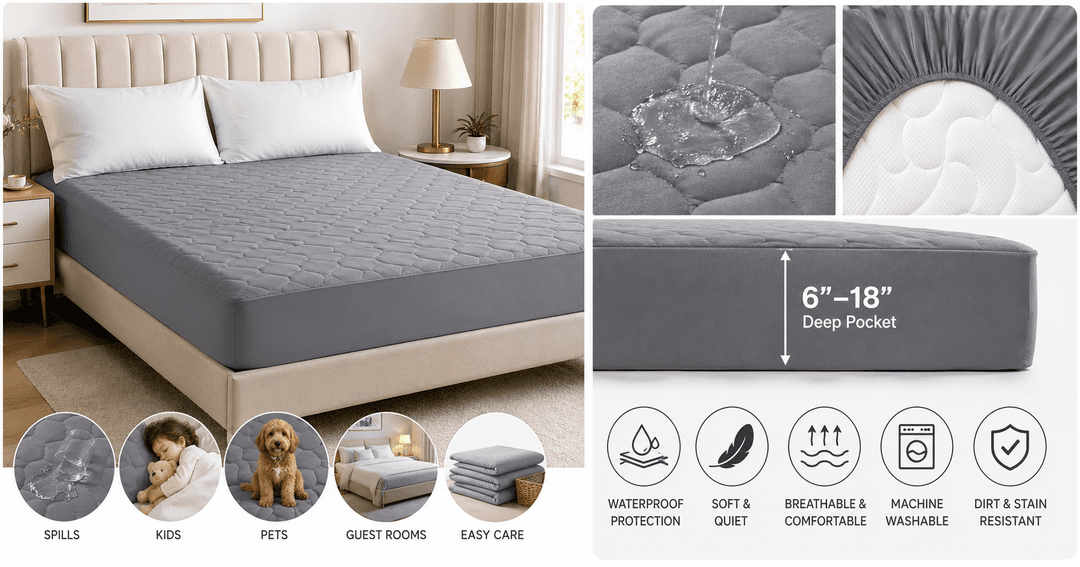 BEDLORE Waterproof Mattress Protector (Queen, Gray) Review: Quiet Protection for Everyday Use