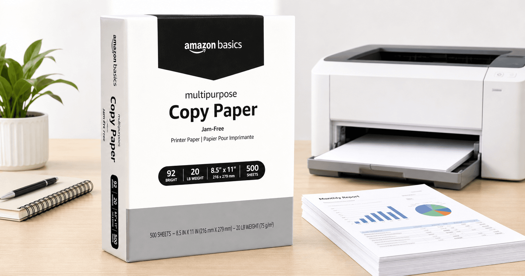 Amazon Basics Multipurpose Copy Printer Paper (1 Ream, 500 Sheets) Review