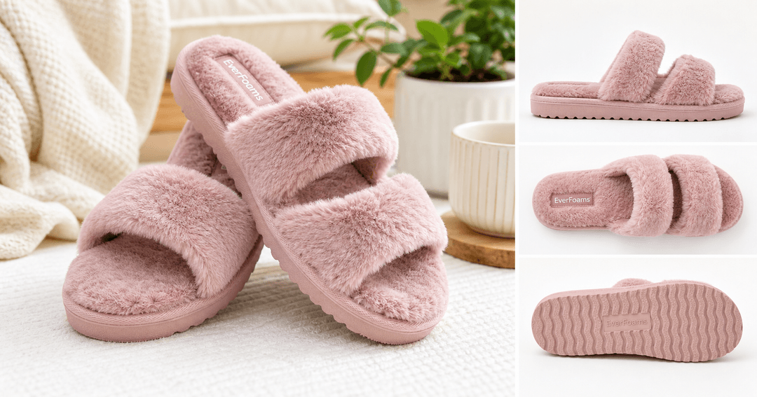 EverFoams Women’s Fuzzy Open-Toe Slippers Review: Breathable Comfort with Memory Foam Support