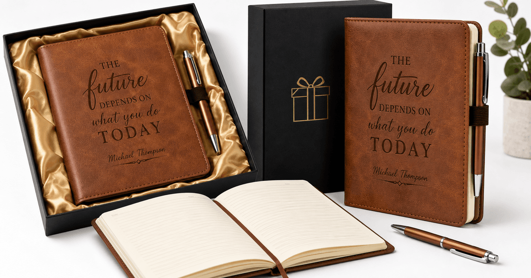 Personalized Leather Notebook with Pen & Gift Box: A Thoughtful, Customizable Journal Set