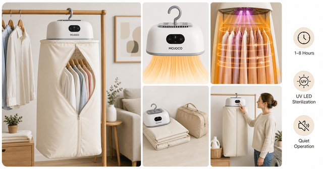 MOJOCO Portable Clothes Dryer Review: Compact Heat-Drying for Small Spaces and Travel