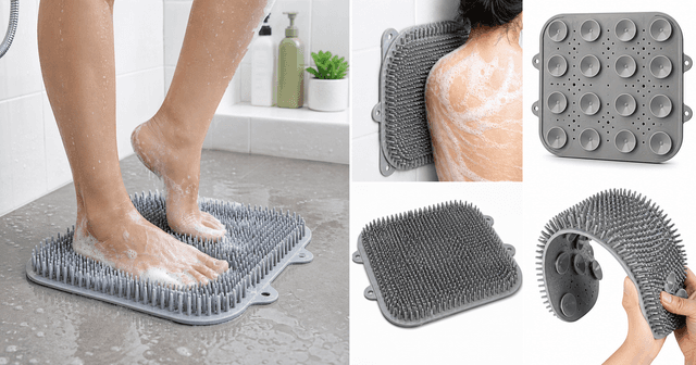 Shower Foot Scrubber Mat & Back Washer: Hands‑Free Exfoliation for Bath and Shower