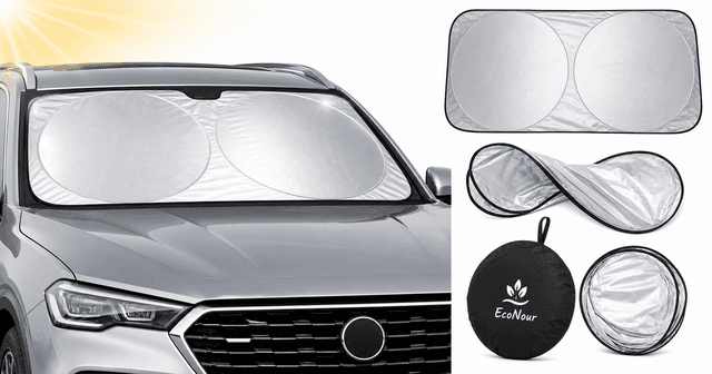 EcoNour Car Windshield Sunshade (Medium 64x32): A Practical, Budget-Friendly Heat and UV Shield