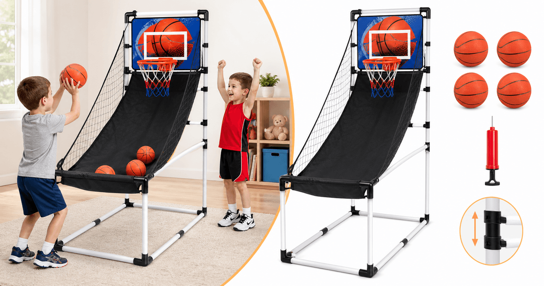 JOYIN Arcade Basketball Game Set Review: An Indoor-Outdoor Mini Arcade for Kids