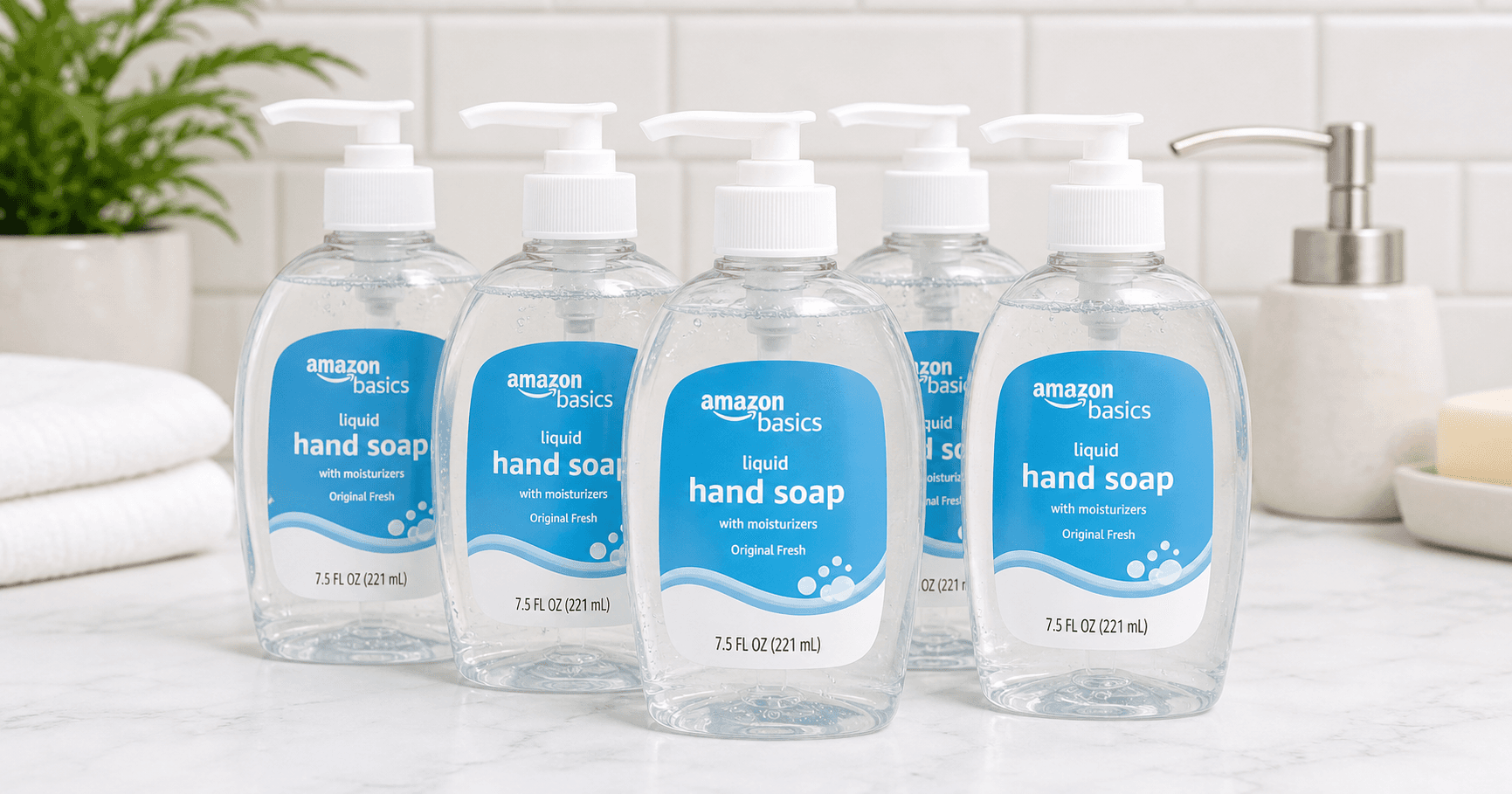 Amazon Basics Original Fresh Liquid Hand Soap (Pack of 6) Review: Simple, Fragrance-Forward Everyday Soap