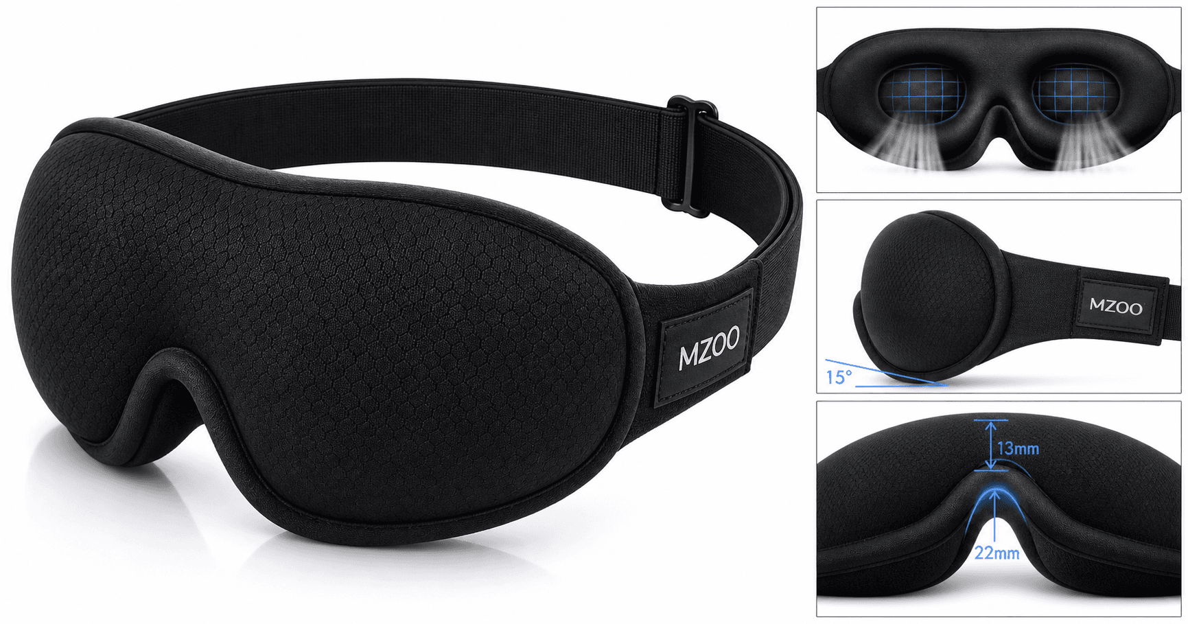 MZOO Luxury Sleep Eye Mask Review: Deep-Cup Comfort for Side Sleepers