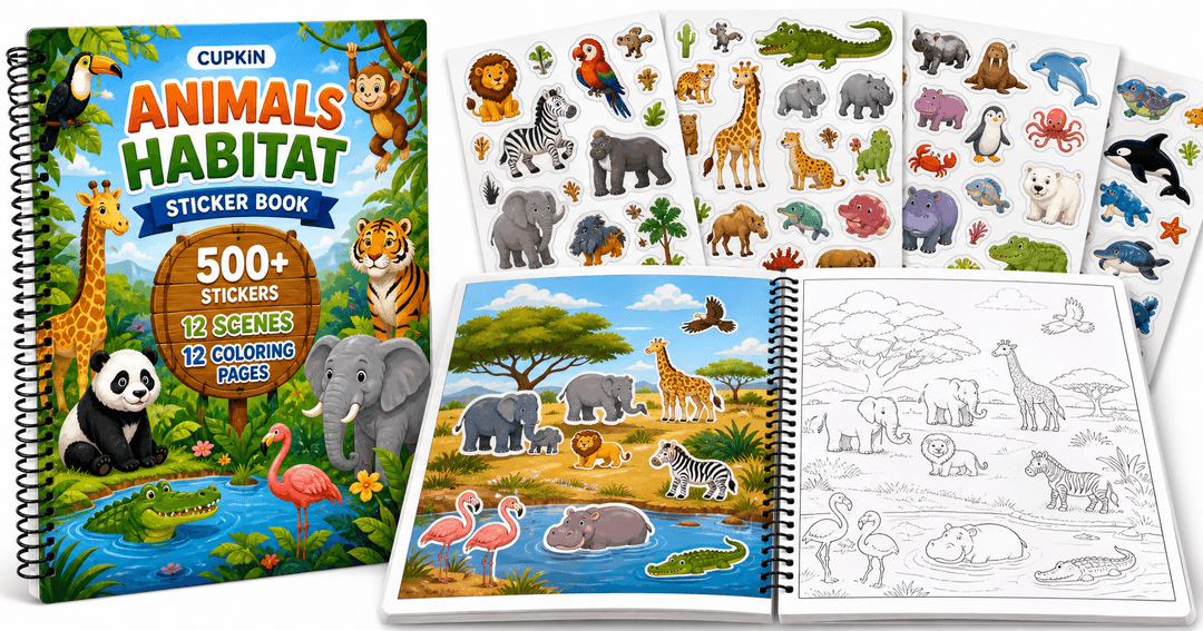 CUPKIN Animals Habitat 500+ Kids Sticker Book Review: A Portable Activity Book for Screen‑Free Travel Fun