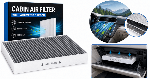 Cabin Air Filter with Activated Carbon for Honda & Acura: Broad Compatibility, Cleaner Cabin Air