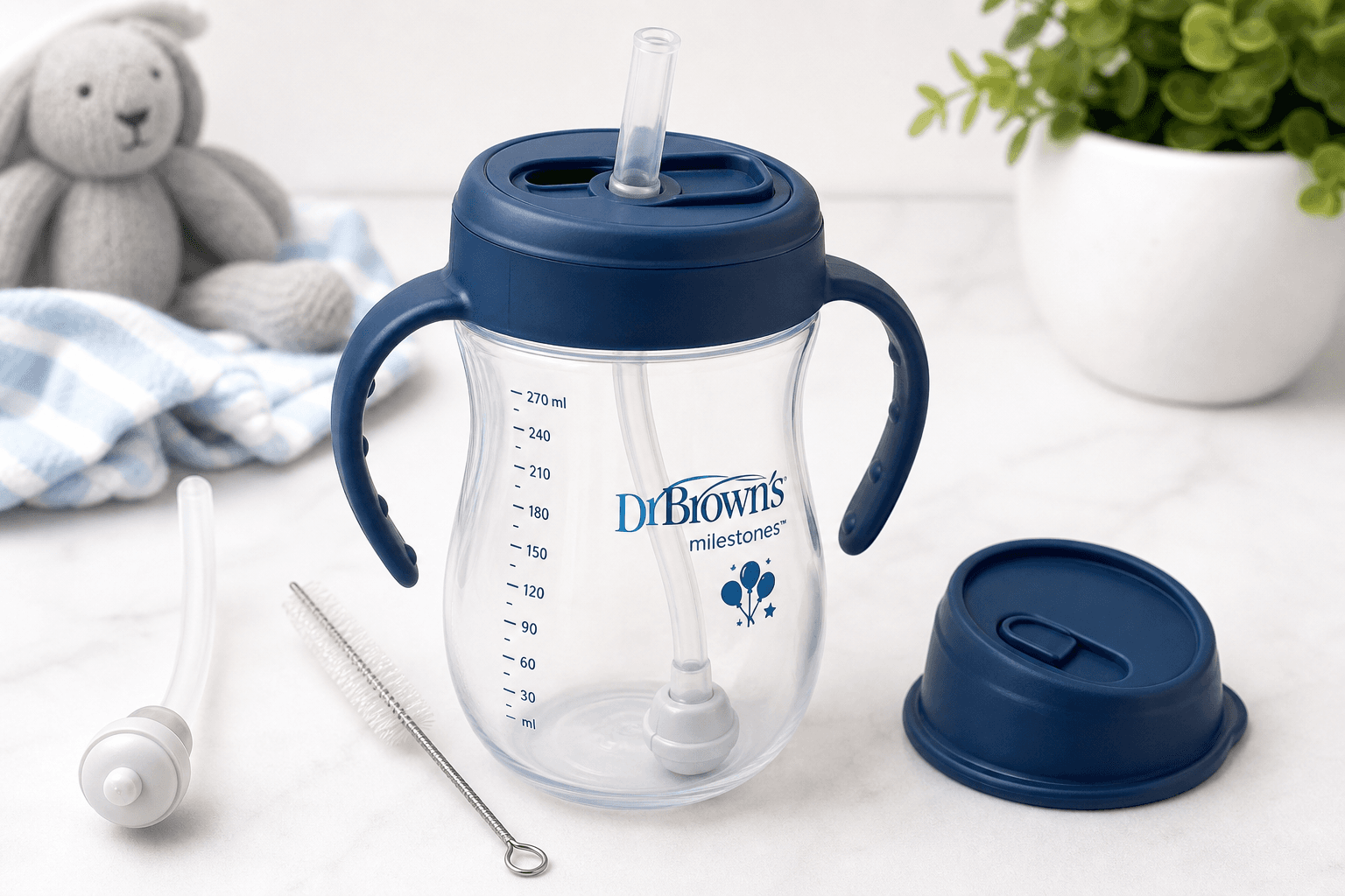 Dr. Brown's Milestones Baby's First Straw Cup (9 oz, Dark Blue) Review: A Thoughtful Transition from Bottle to Straw