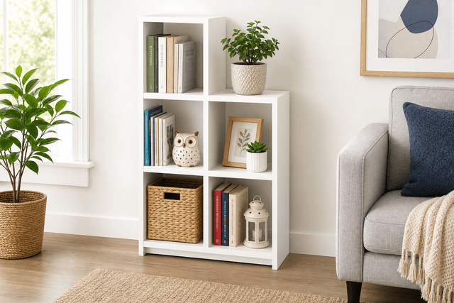 Furinno LUDER 5-Cube Reversible Bookshelf Review: Simple, Compact Storage on a Budget