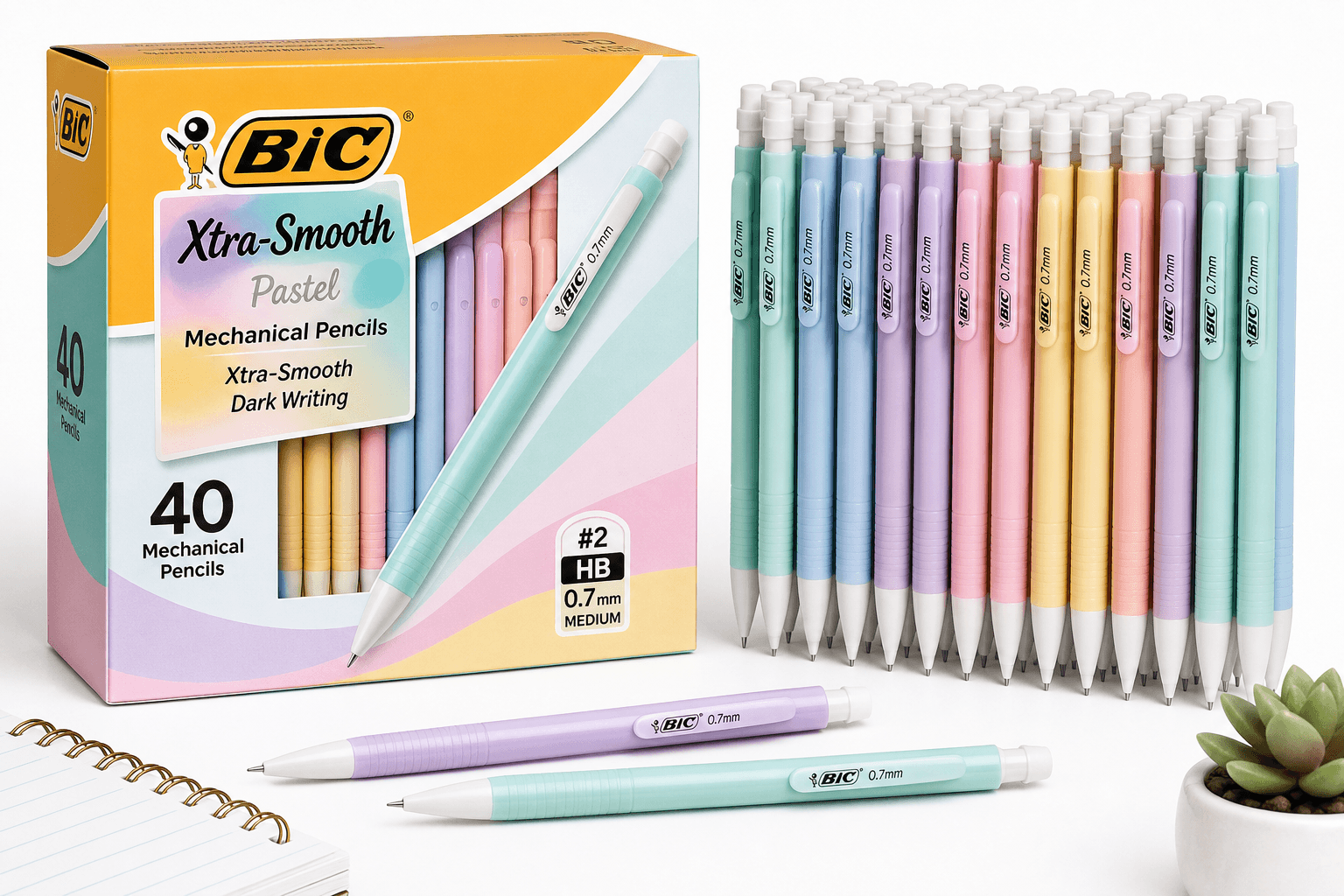 BIC Xtra-Smooth Pastel Mechanical Pencils (0.7mm, 40-Pack) Review: Reliable Everyday Writing with a Softer Look