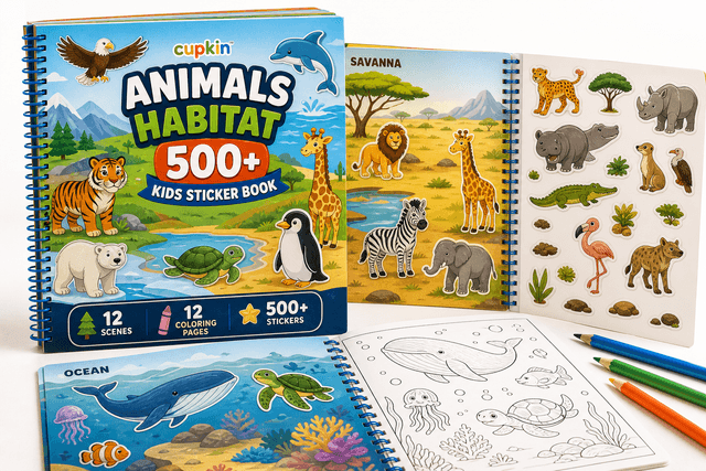 Cupkin Animals Habitat 500+ Kids Sticker Book Review: Screen‑Free Travel Fun for Ages 2–8