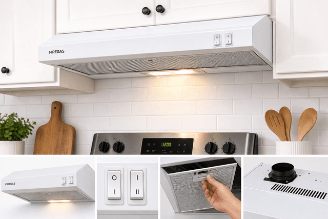 FIREGAS 30-Inch Under Cabinet Range Hood (300 CFM, White) Review