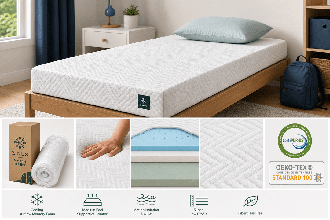 Zinus 5 Inch Twin Cooling Essential Memory Foam Mattress Review: Slim, Supportive, and Surprisingly Cool