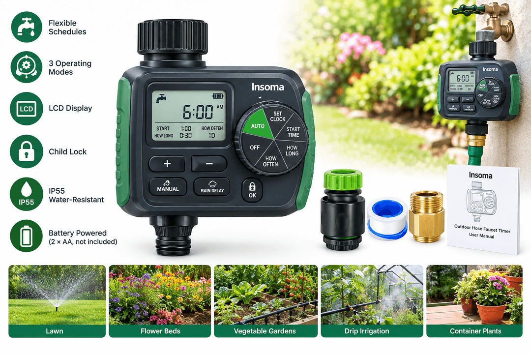 Insoma Outdoor Garden Hose Faucet Timer Review: Programmable Watering for Lawns and Gardens