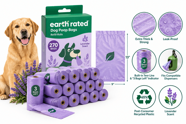 Earth Rated Dog Poop Bags Review: Thick Lavender Refill Rolls for Cleaner Walks