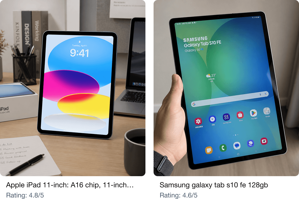 Samsung Galaxy Tab S10 FE 128GB vs Apple iPad (11th Generation, A16): Which Tablet Is the Better Buy in 2026?