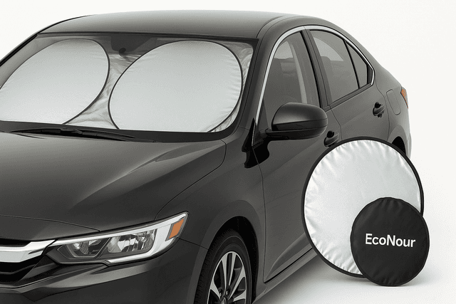 EcoNour Car Windshield Sunshade (64x32 Inches) Review: Affordable Heat and UV Protection for Everyday Drivers