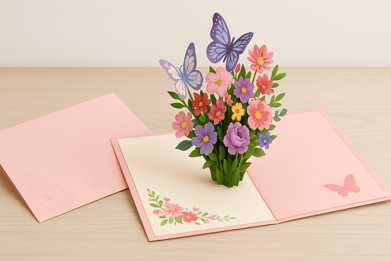FIAMR 3D Pop Up Birthday Card for Women: A Keepsake Butterfly & Flower Greeting Card