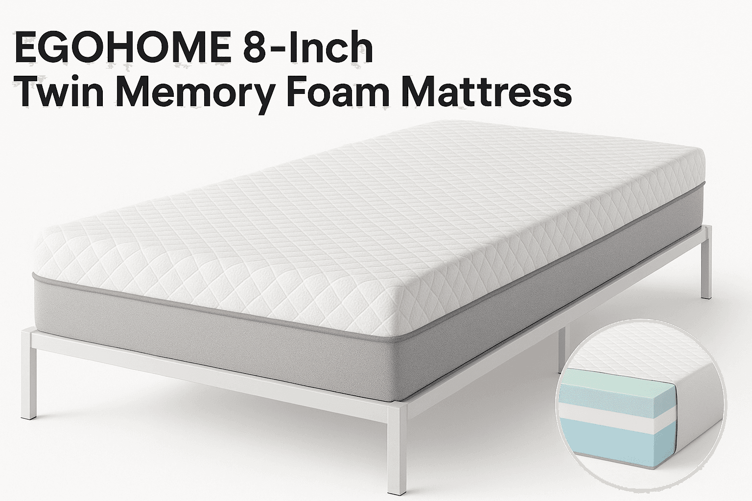 EGOHOME 8-Inch Twin Memory Foam Mattress Review: Cooling Comfort in a Compact Package