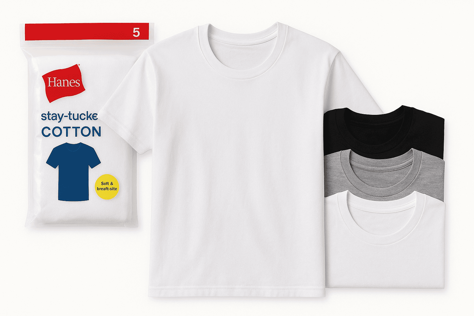 Hanes Men’s Stay‑Tucked Soft Cotton Undershirt Packs Review
