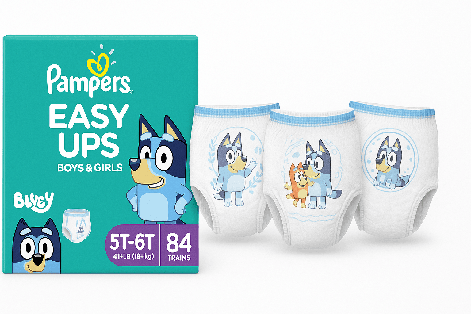 Pampers Easy Ups Boys & Girls Bluey Potty Training Pants (Size 5T–6T, 84 Count) Review