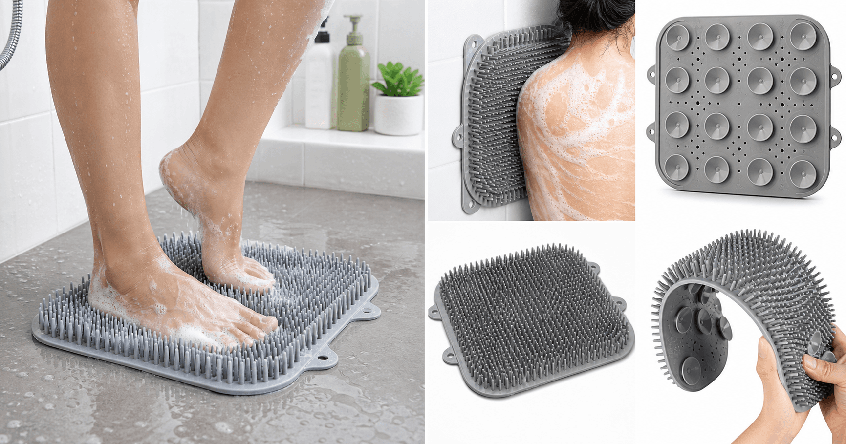 Shower Foot Scrubber Mat & Back Washer: Hands‑Free Exfoliation for Bath and Shower