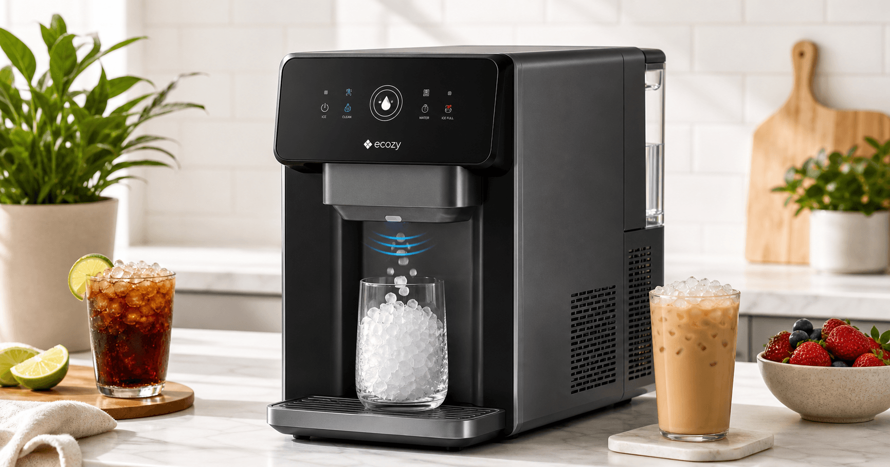 ecozy Nugget Ice Makers Dispenser (Mistalo Drop Slim) Review: Touch-Free Sonic Ice in a Compact Footprint