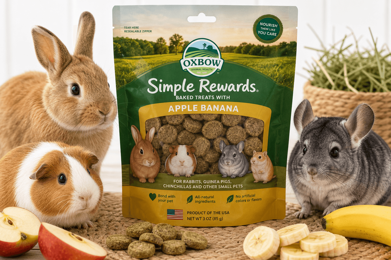 Oxbow Simple Rewards Apple Banana Treats Review: A Hay-Based Snack for Small Pets