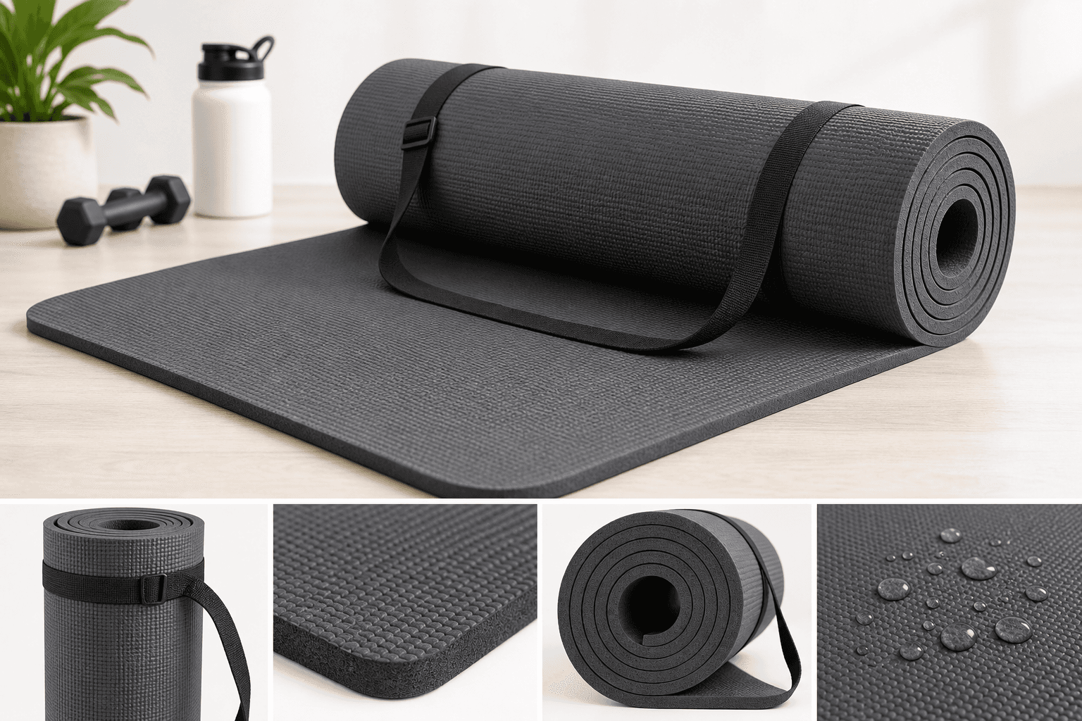 Amazon Basics Extra Thick Exercise Yoga Mat with Carrying Strap: A Cushioned Budget Mat for Everyday Workouts
