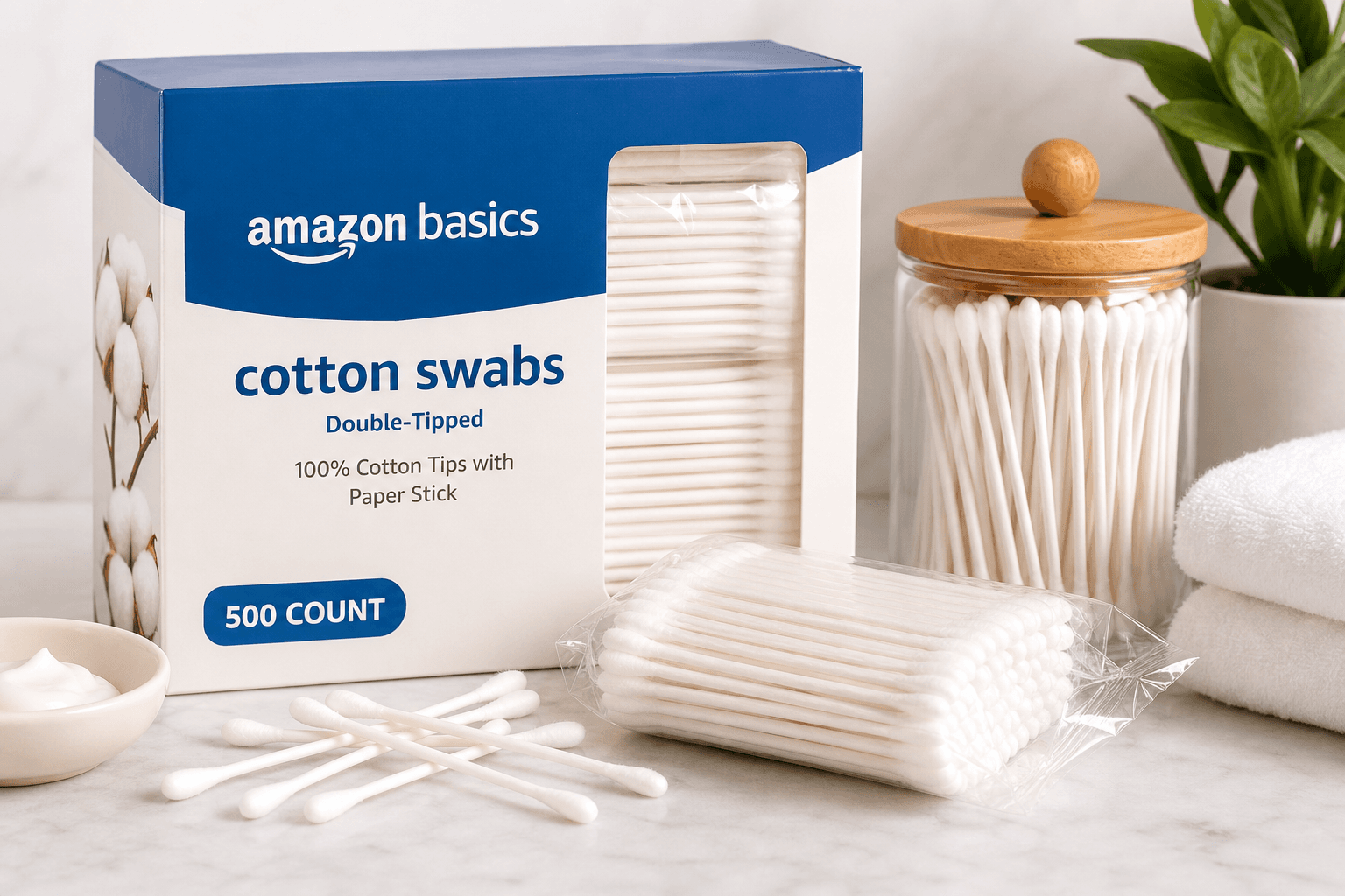 Amazon Basics Double-Tipped Cotton Swabs (500 Count) Review: Everyday Essential for Personal and Baby Care