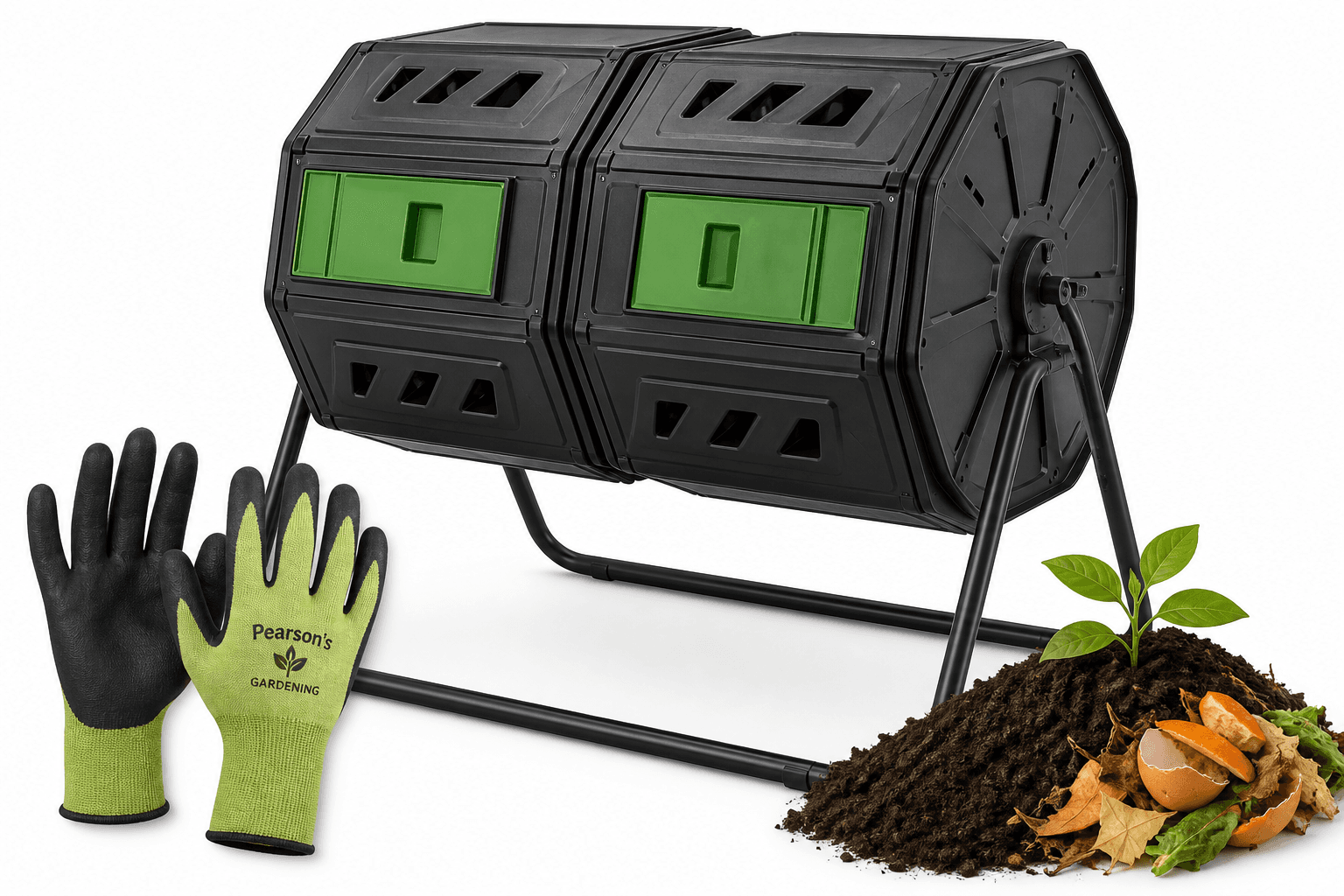 Compost Tumbler Bin Composter Dual Chamber 43 Gallon Review