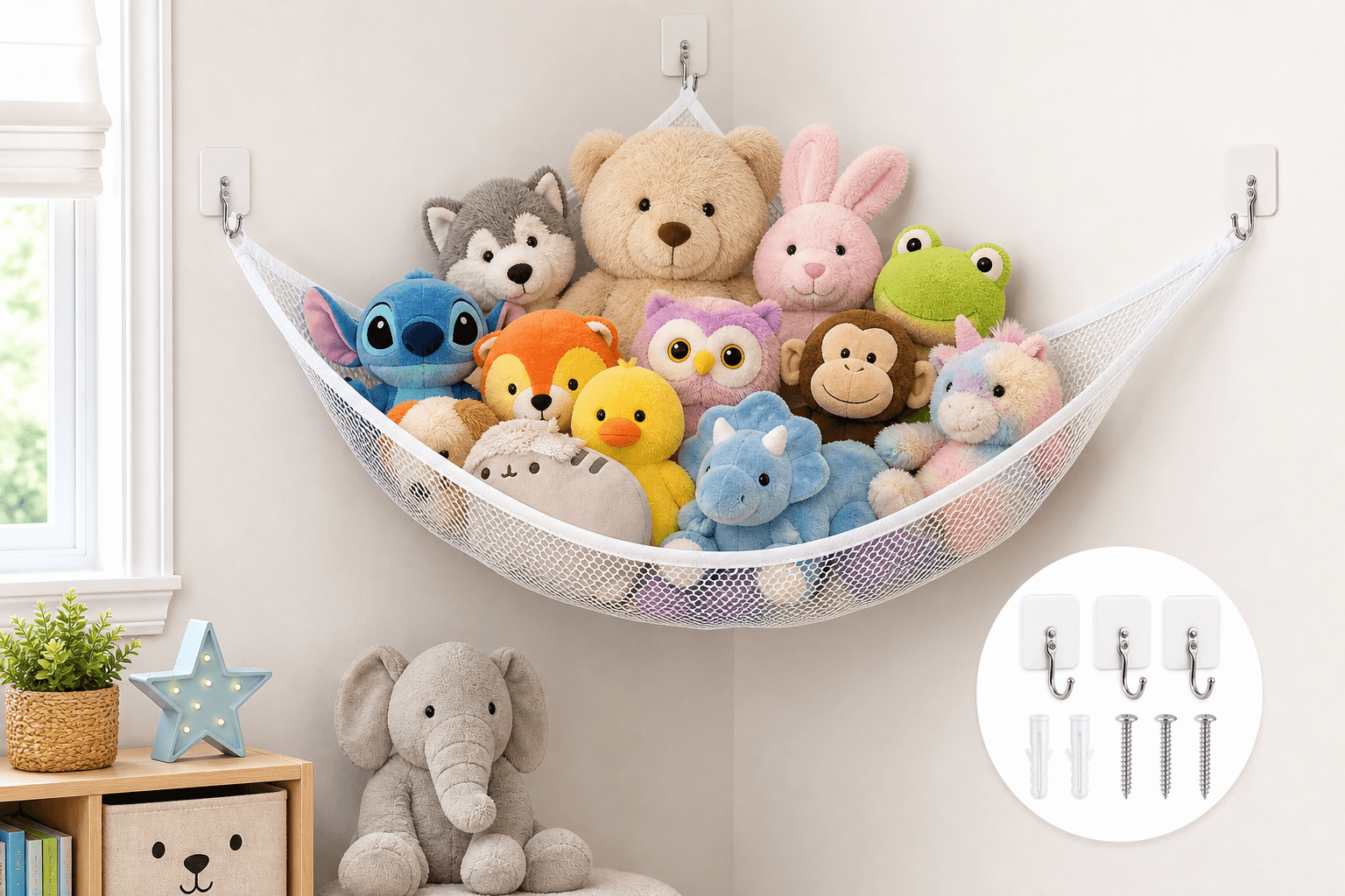 Large Stuffed Animal Storage Hammock Review: Simple, Space-Saving Plushie Organization
