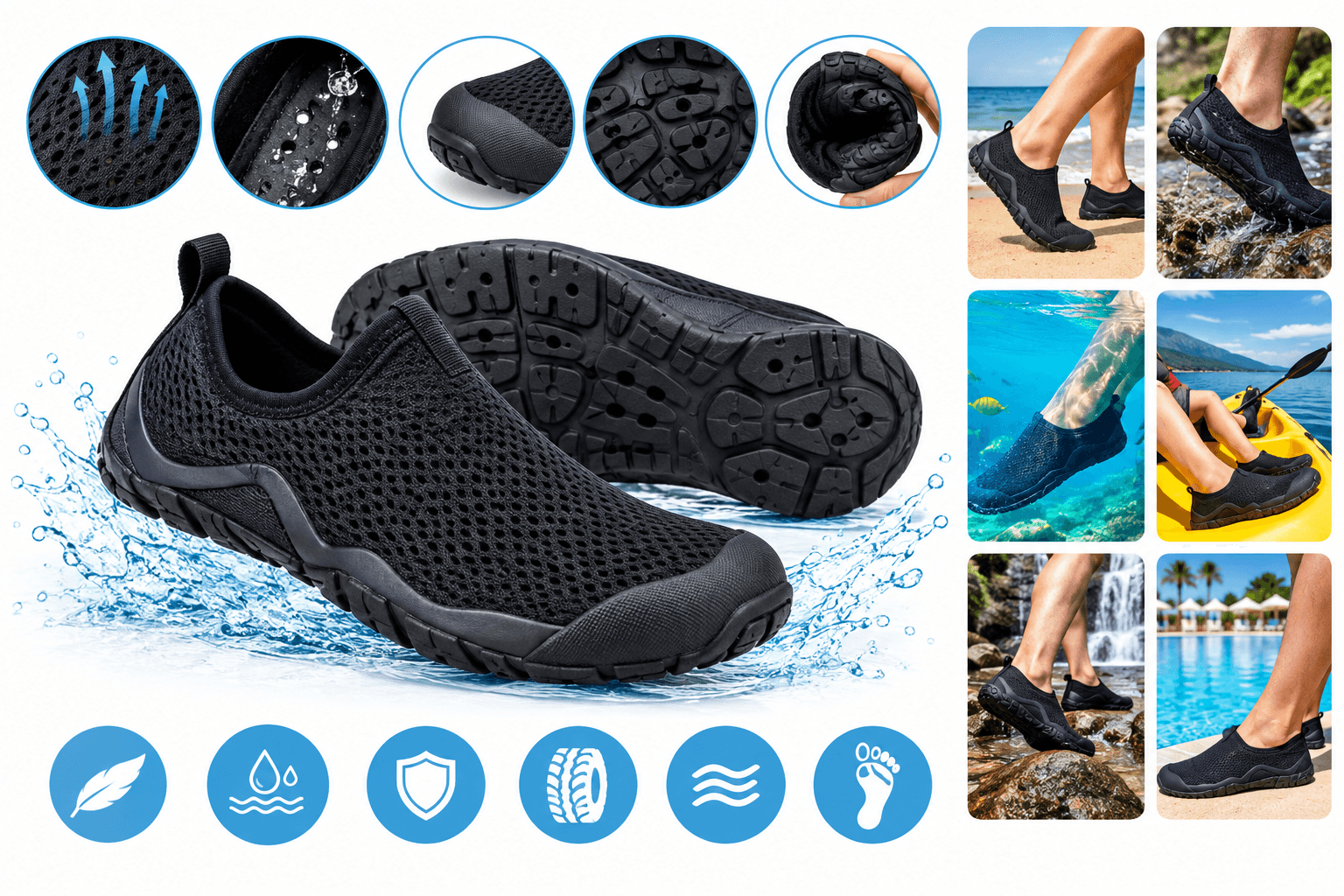 SEEKWAY Water Shoes Review: Quick-Dry Barefoot Aqua Socks for Beach and Outdoor Use